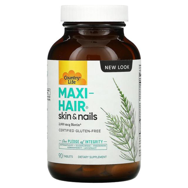 Country Life, Maxi-Hair, Skin & Nails, 90 Tablets on Productcaster.