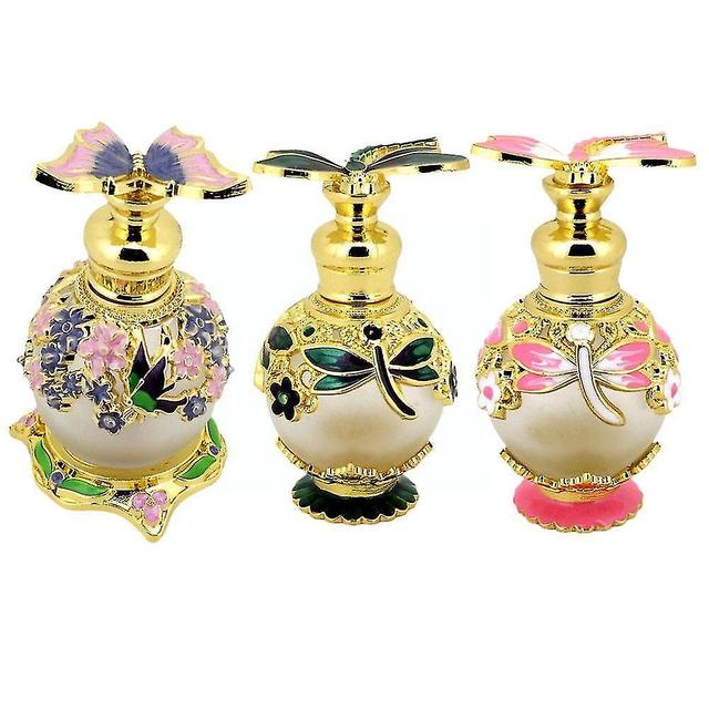 Bhtv Vintage Purple Butterfly Perfume Bottle Ladies Essential Reusable Oil 15ml B on Productcaster.