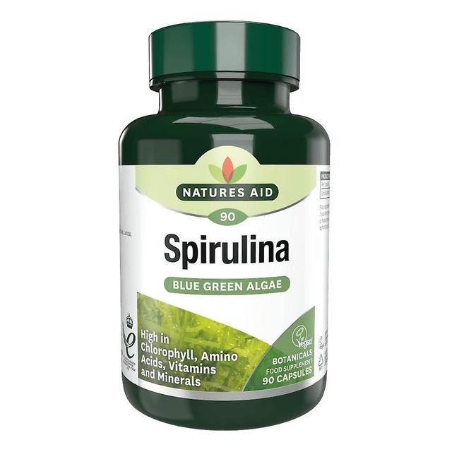 Natures Aid Organic Superfoods Spirulina 500mg, 90 Capsules on Productcaster.