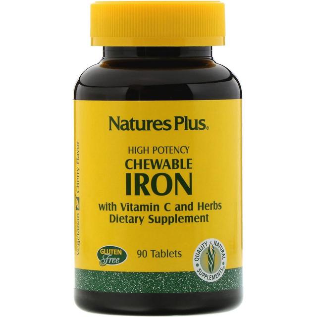 Nature's Plus, Chewable Iron, Cherry Flavor, 90 Tablets on Productcaster.