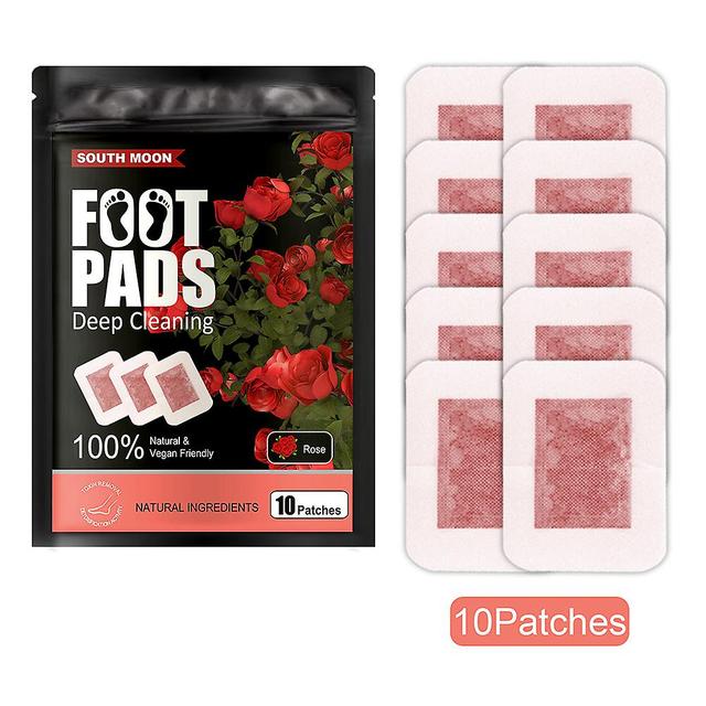 Duqi Rose 10pcs/pack Detox Herbal Foot Patches Natural Adhesive Pads Improve Sleep Toxin Cleaning on Productcaster.