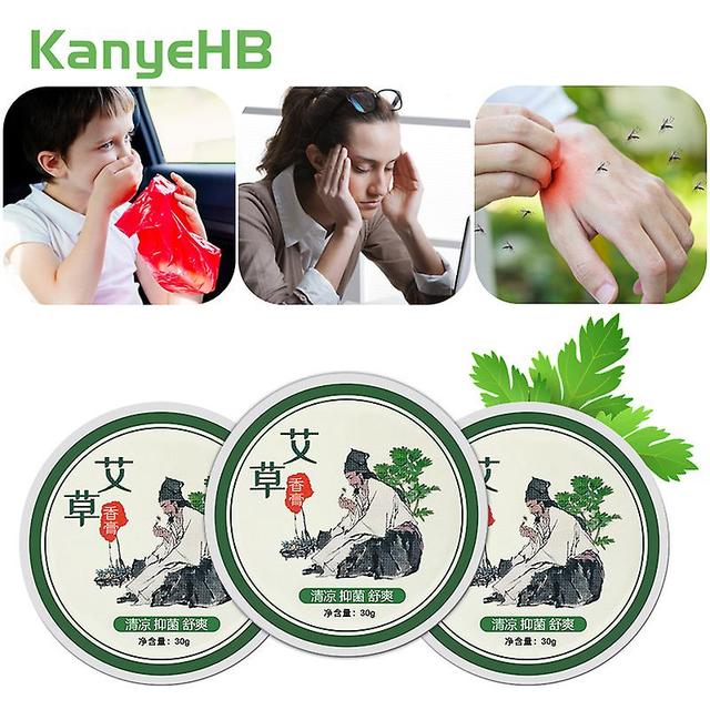 3pcs Wormwood Balm Chinese Medical Cream Natural Herbal Extract For Headache Dizziness Abdominal Prevent Mosquito Bites A1376 on Productcaster.