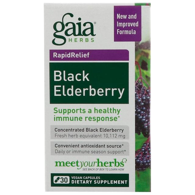 Gaia Herbs, Black Elderberry, 30 Cápsulas Veganas on Productcaster.