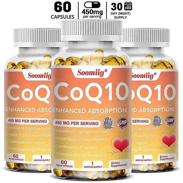 Vorallme Soomig Coenzym Q10 Nahrungsergänzungsmittel Aktives Antioxidans Energie Gesundheit Immununterstützung 120 Kapseln NON-GMO 60 count-3 bottle on Productcaster.