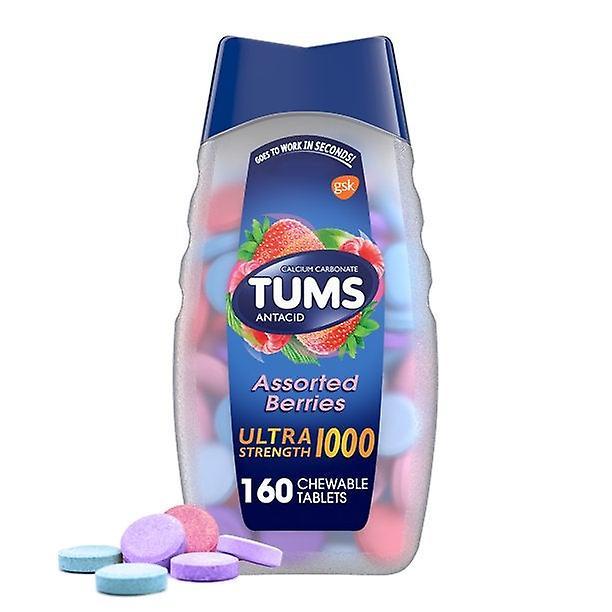 Tums ultra strength heartburn relief chewable antacid tablets, berry, 160 count on Productcaster.