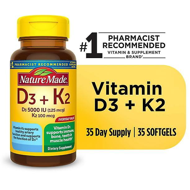 Nature Made Príroda urobila vitamín d3+k2 softgels, 35 počet on Productcaster.