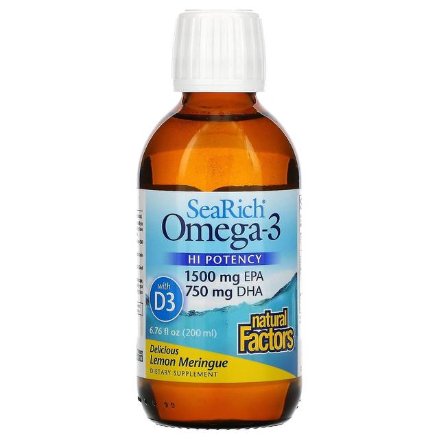 Natural Factors Luonnolliset tekijät, meririkas, omega-3, 1500 mg EPA/750 mg DHA, D3-vitamiinilla sitruunamarenki, 6,76 fl on Productcaster.