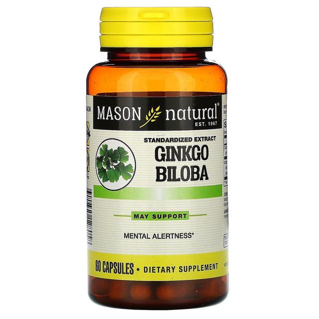 Mason Natural, Ginkgo Biloba, Extrato Padronizado, 60 Cápsulas on Productcaster.