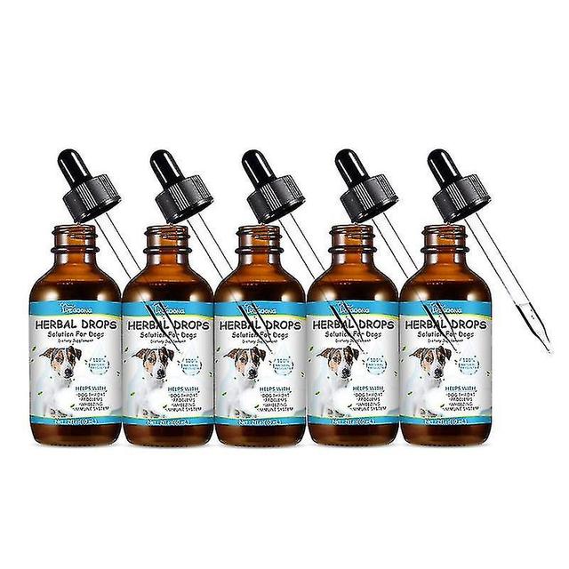 Guoguo Hostbehandling för hundar, Herbal Drops Solution For Dogs Kosttillskott, Kennelhosta för hundar Herbal Drops Supplement For Dogs Itch 5pcs on Productcaster.