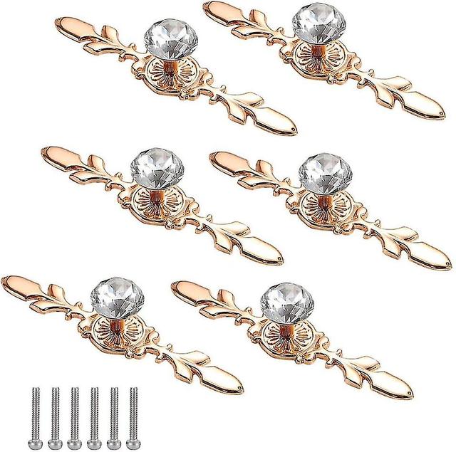 6 pices bouton de porte diamant boutons de porte en cristal dor bouton de meuble poignee de meuble diamant boutons en cristal de diamant pour dco on Productcaster.