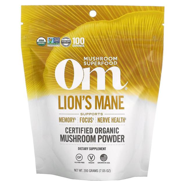 Om Mushrooms, Certified Organic Mushroom Powder, Lion's Mane, 7.05 oz ( 200 g) on Productcaster.