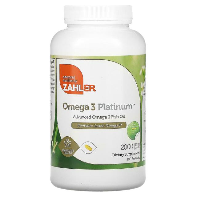 Zahler, Omega 3 Platinum, Advanced Omega 3 Fish Oil, 1,000 mg, 180 Softgels on Productcaster.