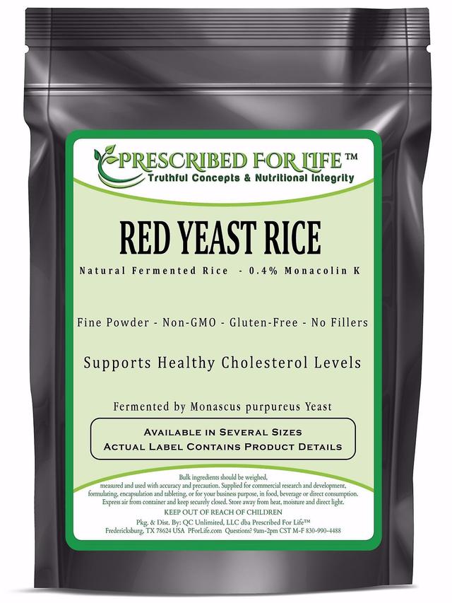 Prescribed For Life Arroz de levadura roja-0,4% polvo de extracto estandarizado (Monascus purpureus) 1 kg (2.2 lb) on Productcaster.