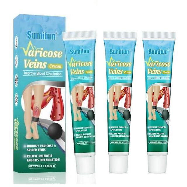 3pcs Venous Massage Varicose Cream Relieves Leg Vascular Protrusion, Varicose Veins, Earthworm Leg Repair Tool on Productcaster.