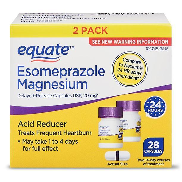 Equate Gelijk aan zuurverlager esomeprazol magnesium capsules met vertraagde afgifte, 20 mg, 28 tellen, (2 stuks) on Productcaster.