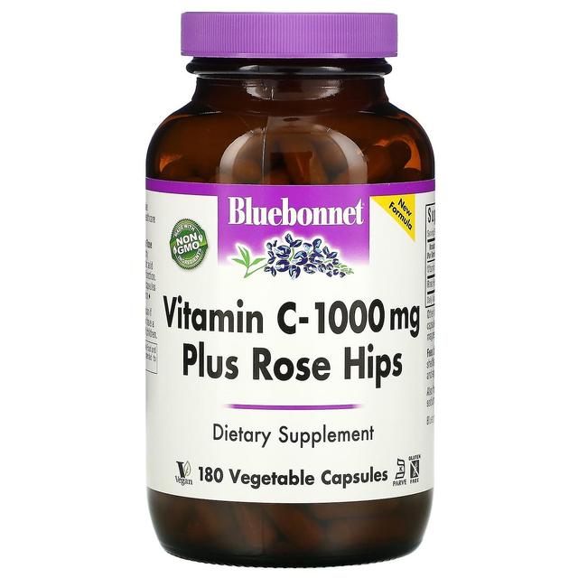 Bluebonnet Nutrition, Vitamin C Plus Rose Hips, 1,000 mg, 180 Vegetable Capsules on Productcaster.