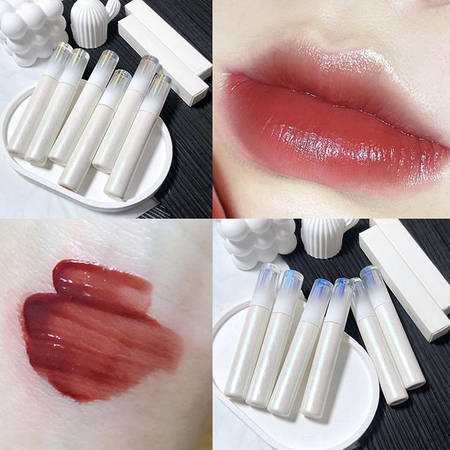 Water Light Film Lip Glaze With White Tube Waterproof Long Lasting Lip Stick For Travel Party Daily 05 on Productcaster.