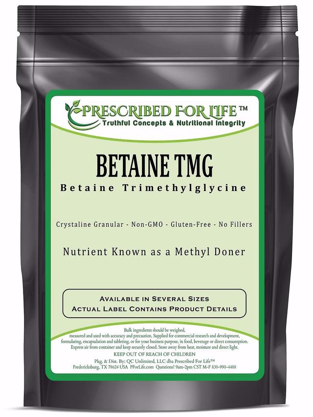 Prescribed For Life Betaine Anhydrous (TMG)-Pure Trimethylglycine Pulver-Homocystein-Niveaus reduzieren 1 kg (2.2 lb) on Productcaster.