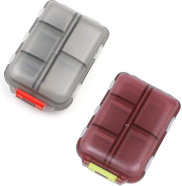 Pill Boxtravel Pill Dispenser With 10 Compartments 2 Pack on Productcaster.