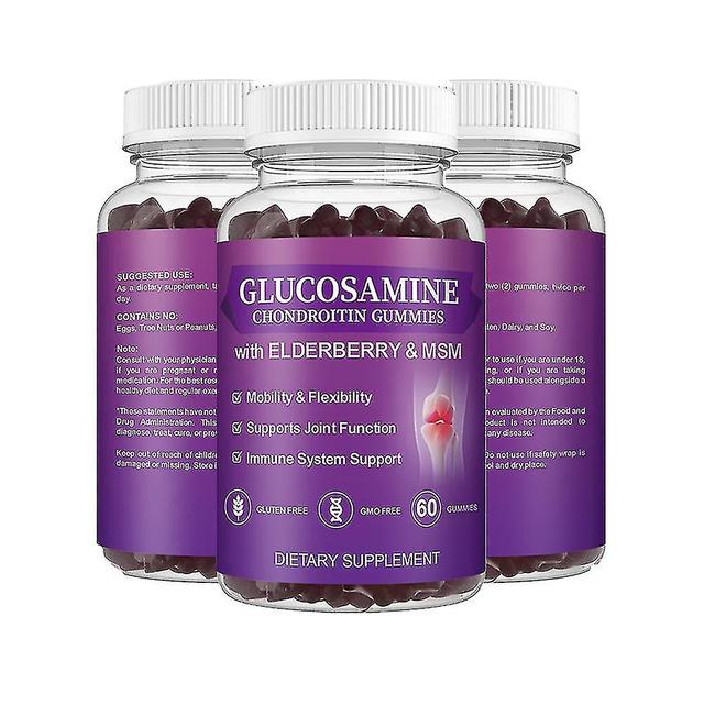 Glucosamine Chondroitin Gummies - 1500 Mg Extra Strength Joint Support Gummies With Msm & Elderberry For Natural Joint Support, Antioxidant Immune ... on Productcaster.