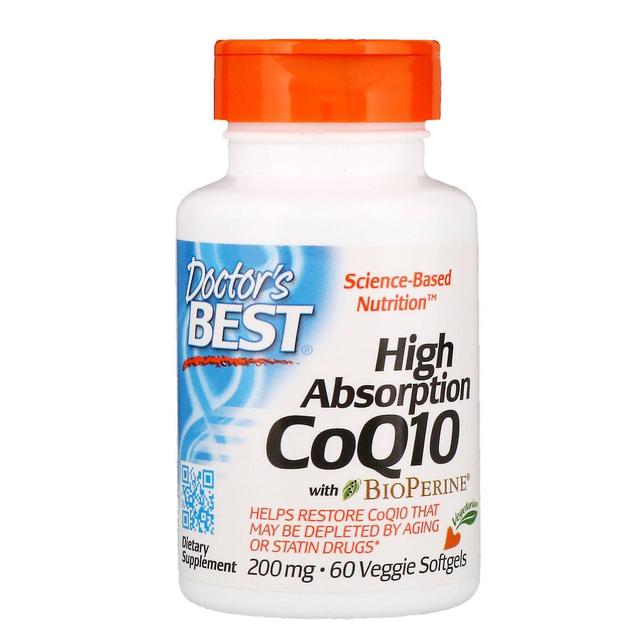 Doctor's Best, High Absorption CoQ10 with BioPerine, 200 mg, 60 Veggie Softgels on Productcaster.