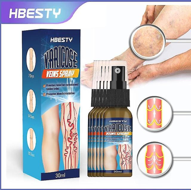 Hbesty Venous Relaxation Spray Leg Swelling Vessel Protrusion Earthworm Leg Vein Health Solution 30ml 6PCS on Productcaster.