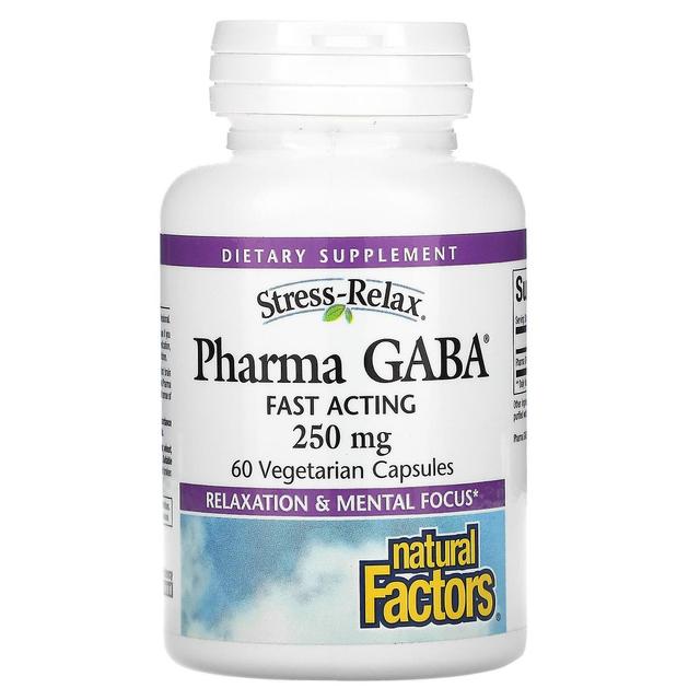 Natural Factors Fattori naturali, Stress-Relax, Pharma GABA, 250 mg, 60 capsule vegetariane on Productcaster.