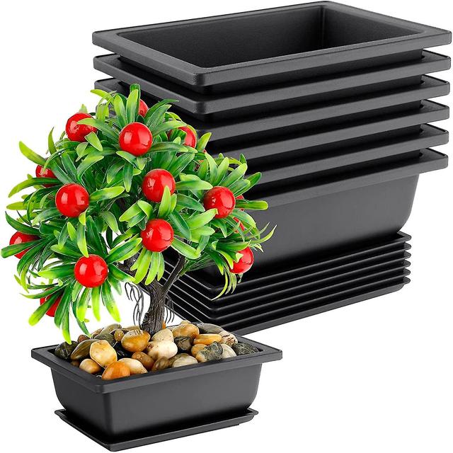 - Pot 6.5 Inches, 6 Packs Rect Bonzai Pots With Draina Trays, Flower Pot Humidity Trays, Square Potted Planter Pot F on Productcaster.