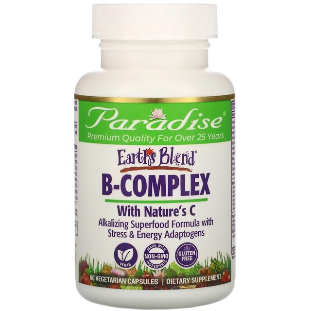 Paradise Herbs, Earth's Blend, B-Complex with Nature's C, 60 Vegetarian Capsules on Productcaster.