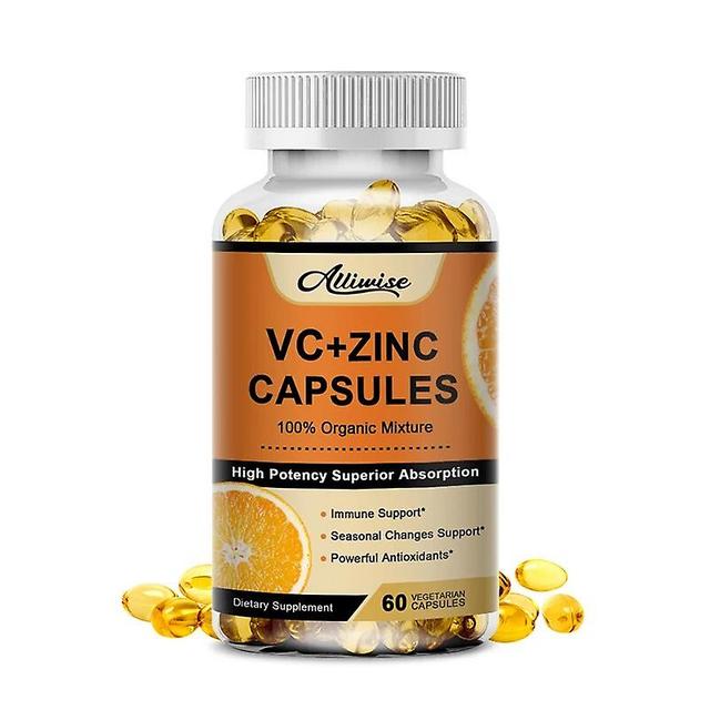 Organic Vitamin C 500mg + Zinc 20mg Capsules Supplements Antioxidant Immune Pigmentation Anti-wrinkle Whitening SkinTIB TIB . 120pcs 1 Bottle on Productcaster.