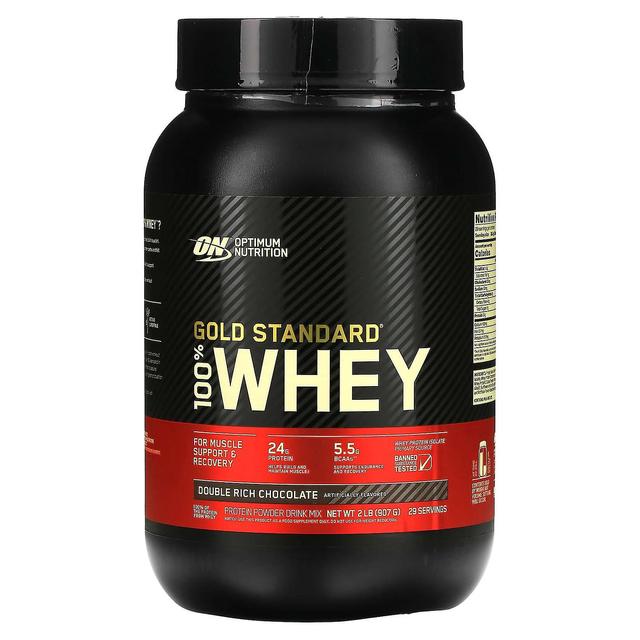 Optimum Nutrition Optimal näring, Gold Standard 100% vassle, dubbel rik choklad, 2 lb (907 g) on Productcaster.