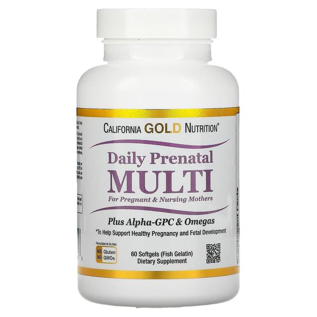 California Gold Nutrition, Daily Prenatal Multi dla matek w ciąży i karmiących, 60 Fish Gelatin Soft on Productcaster.