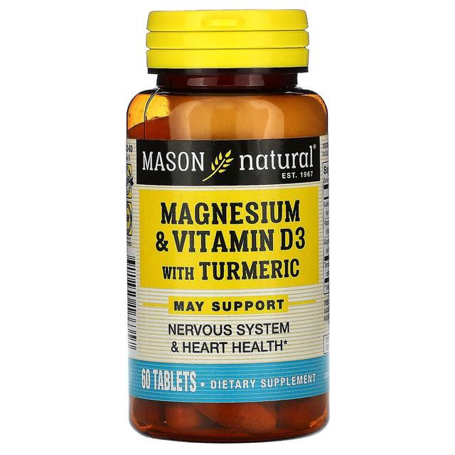 Mason Natural, Magnesium & Vitamin D3 med gurkmeja, 60 tabletter on Productcaster.