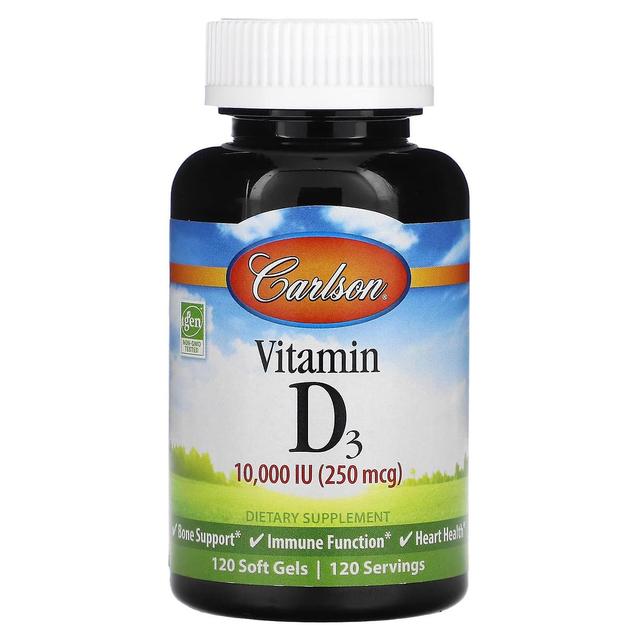 Carlson, Vitamina D3, 250 mcg (10.000 UI), 120 gel molli on Productcaster.