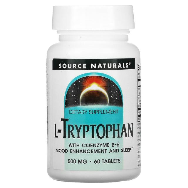 Source Naturals Källa Naturals, L-tryptofan med coenzym B-6, 500 mg, 60 Tabletter on Productcaster.