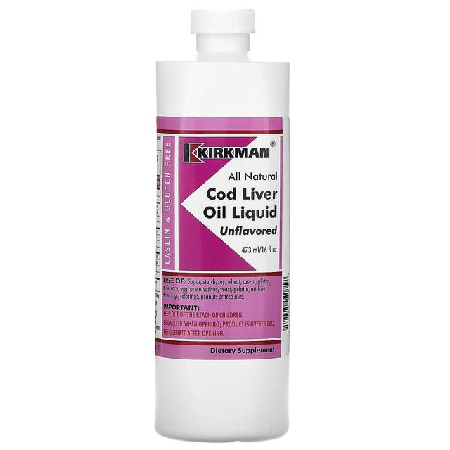 Kirkman Labs, Cod Liver Oil Liquid, Unflavored , 16 fl oz (473 ml) on Productcaster.