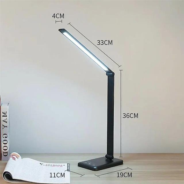 Grace Led Dimmable Desk Lamp Reading Brightness Eye Table Light Wireless Charger Usb Bedside Lamp For Bedroom Study Office Black on Productcaster.