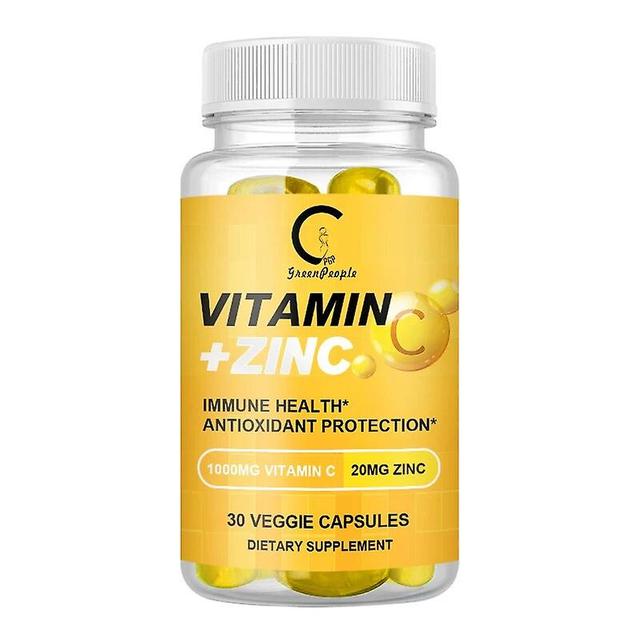 Hikig Composé de vitamine C + capsules de zinc Soutien du système immunitaire et santé de la peau et protection antioxydante antiscorbutique VC 30pcs on Productcaster.