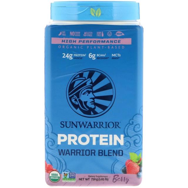 Sunwarrior, Warrior Blend Protein, Organic Plant-Based, Berry, 1.65 lb (750 g) on Productcaster.