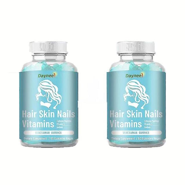 DWSM 2 Bottle Hair Skin Nails Vitamins Gummies Vegetarian Gummies Power Antioxident 3Pcs on Productcaster.