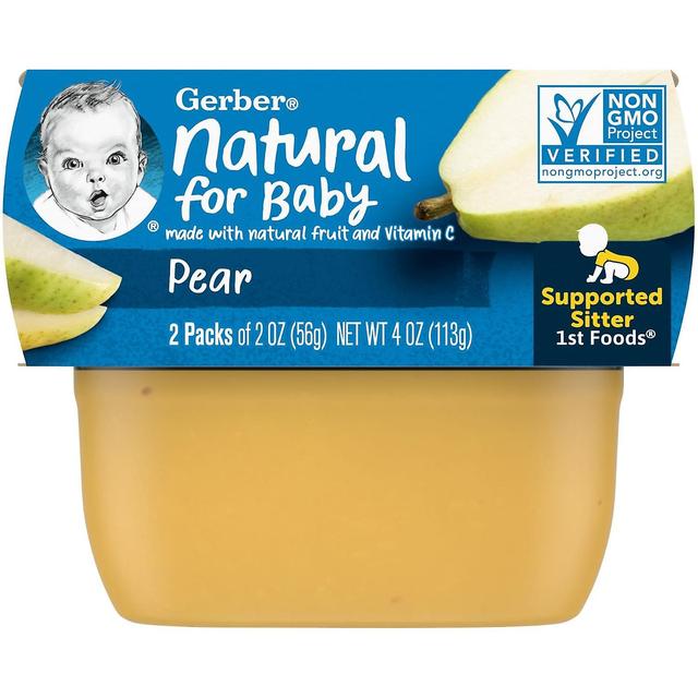 Gerber, Natural for Baby, 1st Foods, Pear, 2 Pack, 2 oz (56 g) Each on Productcaster.