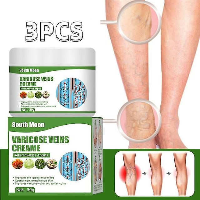 3pcs South Moon Vein Repair Cream Earthworm Leg Vein Raised To Relieves Pain And Red on Productcaster.