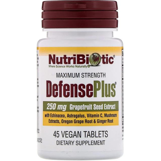 NutriBiotic, DefensePlus, Maximum Strength, 45 Vegan Tablets on Productcaster.