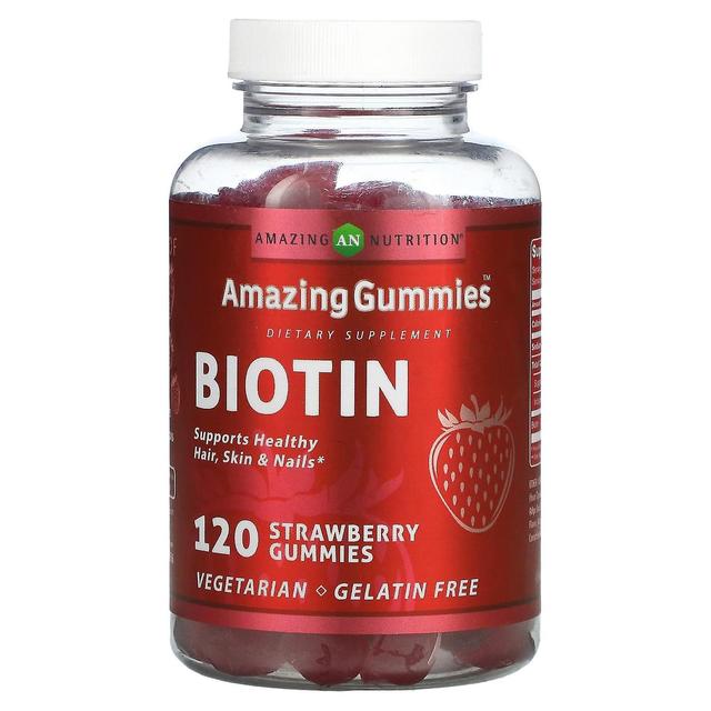 amazing nutrition Nutrição incrível, Gummies incríveis, Biotina, Morango, 120 Gummies on Productcaster.