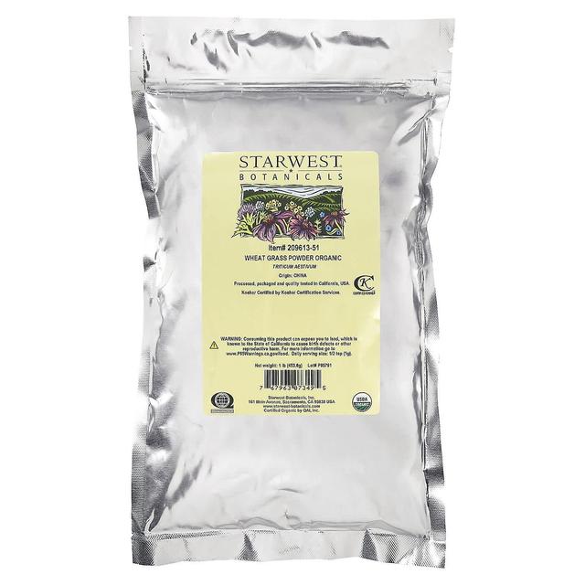 Starwest Botanicals, Organic Wheat Grass Powder, 1 lb (453.6 g) on Productcaster.