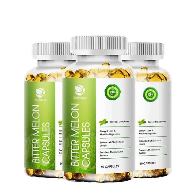 Insulina vegetal 300mg Extrato de Melão Amargo Cápsula para o coração, açúcar no sangue e colesterol HealthTIB TIB . 3garrafa x60pcs on Productcaster.