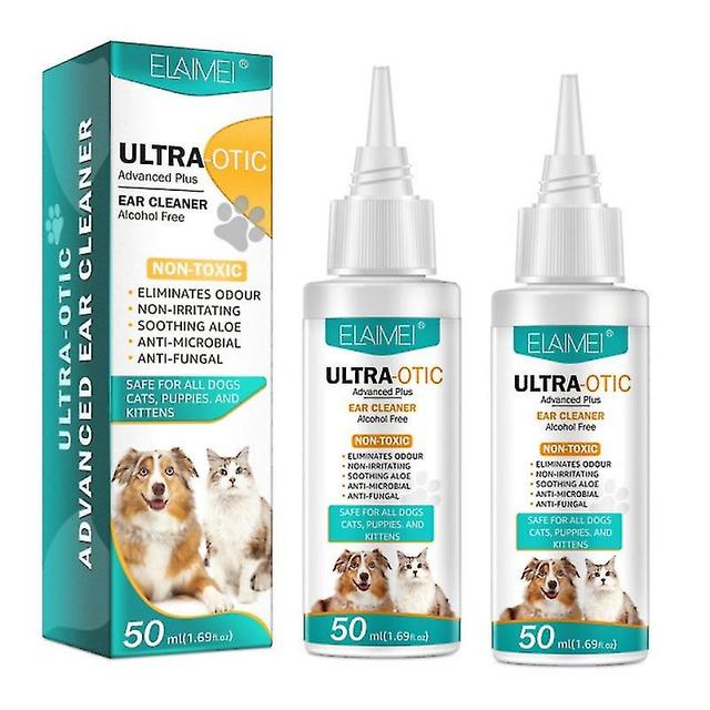 Advanced Plus Ear Cleaner for Pets - Gentle, Non-Toxic Formula with Aloe, 50ml 2pcs on Productcaster.