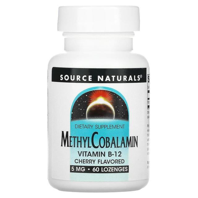 Source Naturals Källa Naturals, MethylCobalamin, Körsbär, 5 mg, 60 pastiller on Productcaster.