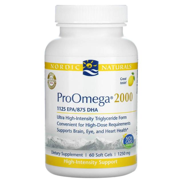 Nordic Naturals, ProOmega 2000, cytryna, 1250 mg, 60 miękkich żeli on Productcaster.