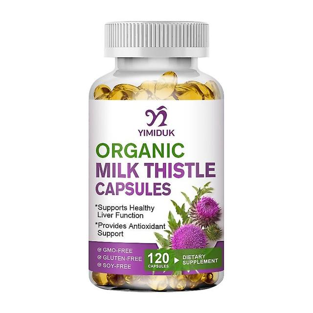 Eccpp Milk Thistle Extract Capsules Support Liver Health Lower Blood Lipids Cardiovascular Protection Antioxidant Detox Vegan Capsules 120PCS on Productcaster.